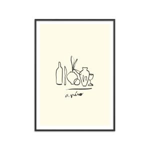 Affiche ''Apero '' Cadre noir - 50x70 cm