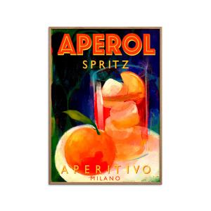 Affiche Aperol spritz " Cadre en chêne - 30x40 cm"