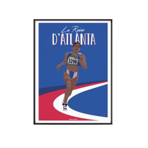Affiche athlétisme - Marie-Jo Reine d'Atlanta 40 x 60 cm