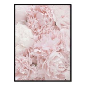 Affiche avec cadre noir - Bouquet de Roses - 50x70
