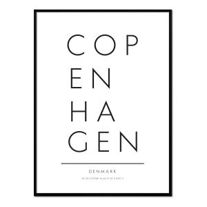 Affiche avec cadre noir - Copenhague - 50x70
