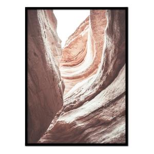 Affiche avec cadre noir - Couches de roches rouges - 50x70