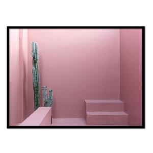 Affiche avec cadre noir - Cour rose - 30x40