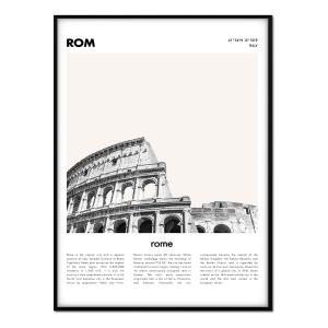 Affiche avec cadre noir - Description Rome - 50x70