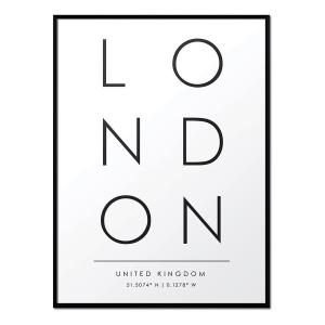 Affiche avec cadre noir - Londres - 50x70