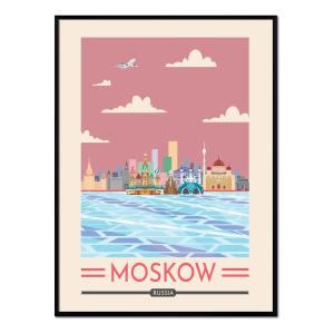 Affiche avec cadre noir - Moscou - 30x40
