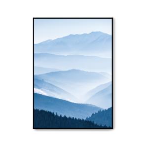 Affiche avec cadre noir - Paysage avec Blue Mountains - 30x…