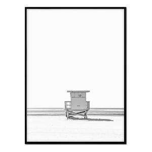 Affiche avec cadre noir - Sauveteur en Noir et Blanc - 50x70