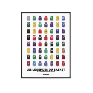 Affiche Basket - Les Légendes du Basket - 40 x 60 cm