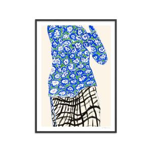 Affiche Blue and Green" Cadre noir - 30x40 cm"