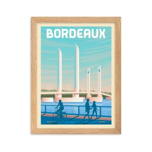 Affiche Bordeaux France avec Cadre (Bois) 30x40 cm