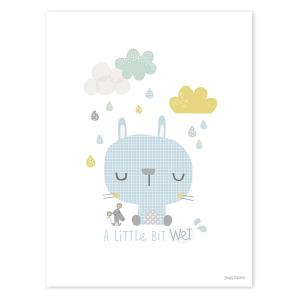 Affiche chat en Papier Bleu