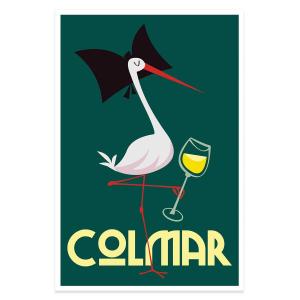 Affiche cigogne de Colmar sans cadre 20x30cm