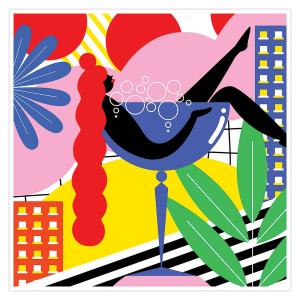Affiche cocktail farniente 30x30cm