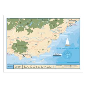 Affiche Côte d'Azur  50x70 cm