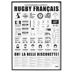 Affiche d'art Dictionnaire illustré du rugby français 50 X…