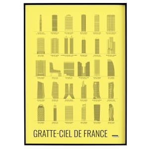 Affiche d'art gratte-ciel de France 50 X 70 cm