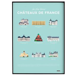 Affiche d'art Les plus beaux châteaux de France 50 X 70 cm