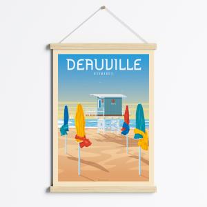 Affiche Deauville France   Cadre Magnétique (Bois) 50x70 cm