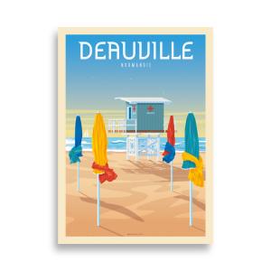 Affiche Deauville Normandie France - La Plage 21x29,7 cm