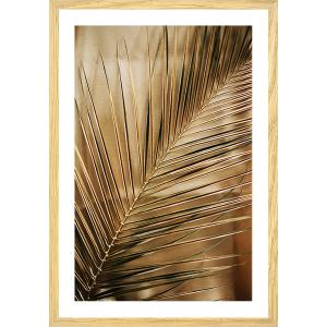 Affiche deco golden palm avec cadre 20x30cm