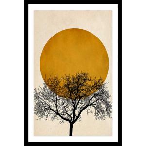 Affiche dessin "arbre et sérénité" avec cadre noir 40x60 cm…