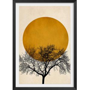 Affiche dessin "arbre et sérénité" avec cadre noir 60x90 cm…