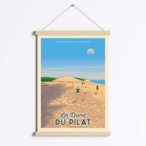 Affiche Dune du Pilat Arcachon   Cadre Magnétique (Bois) 50…