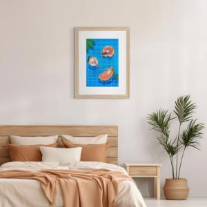 Affiche encadrée en chêne Amies 30x40