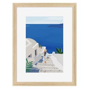 Affiche encadrée en chêne Balade 30x40