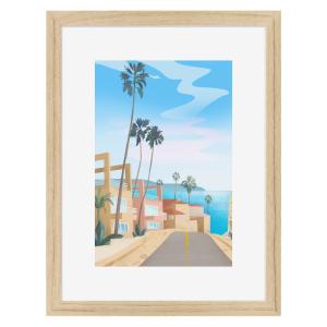 Affiche encadrée en chêne Escapade 30x40