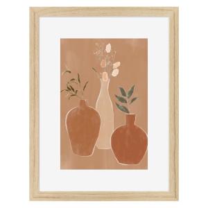 Affiche encadrée en chêne Fleurs 30x40