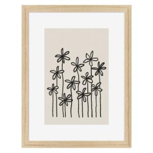 Affiche encadrée en chêne Palmiers 30x40
