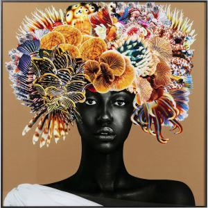 Affiche encadrée femme coraux poissons 120x120cm Kare Desig…
