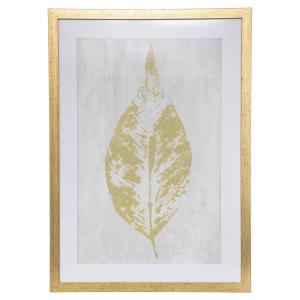 Affiche encadrée feuille d'or bois or 70 x 50
