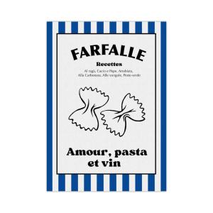 Affiche Farfalle- Amour, pasta et vin