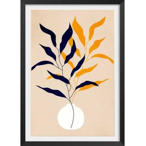 Affiche fleurs plante et purete avec cadre noir 60x90 cm