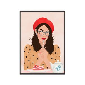 Affiche ''French Cafe '' Cadre noir - 70x100 cm