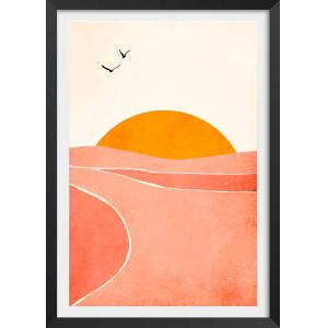 Affiche graphique danse avec le soleil avec cadre noir 60x9…