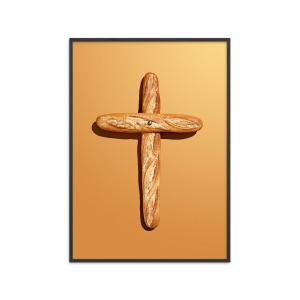Affiche ''Holy Bread '' Cadre noir - 30x40 cm