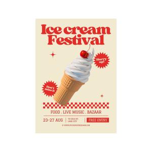 Affiche Ice Cream Festival" sans cadre - 30 x 40 cm"