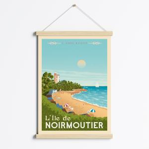Affiche Ile Noirmoutier France   Cadre Magnétique (Bois) 50…