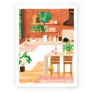 Affiche illustrée motif Cuisine 30x40 cm