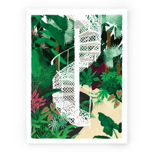 Affiche illustrée motif Jardin Q 30x40 cm
