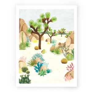 Affiche illustrée motif Joshua Tree 30x40 cm