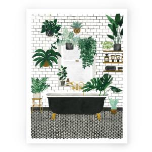Affiche illustrée motif Salle de bain 30x40 cm