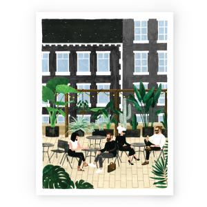 Affiche illustrée motif Toit-terrasse 30x40 cm