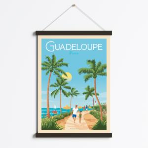 Affiche La Guadeloupe France   Cadre Magnétique (Noir) 50x7…