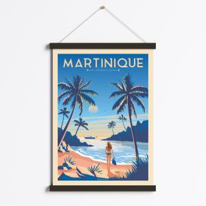 Affiche La Martinique France   Magnétique (Noir) 50x70 cm