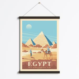 Affiche Le Caire Egypte   Cadre Magnétique (Noir) 50x70 cm